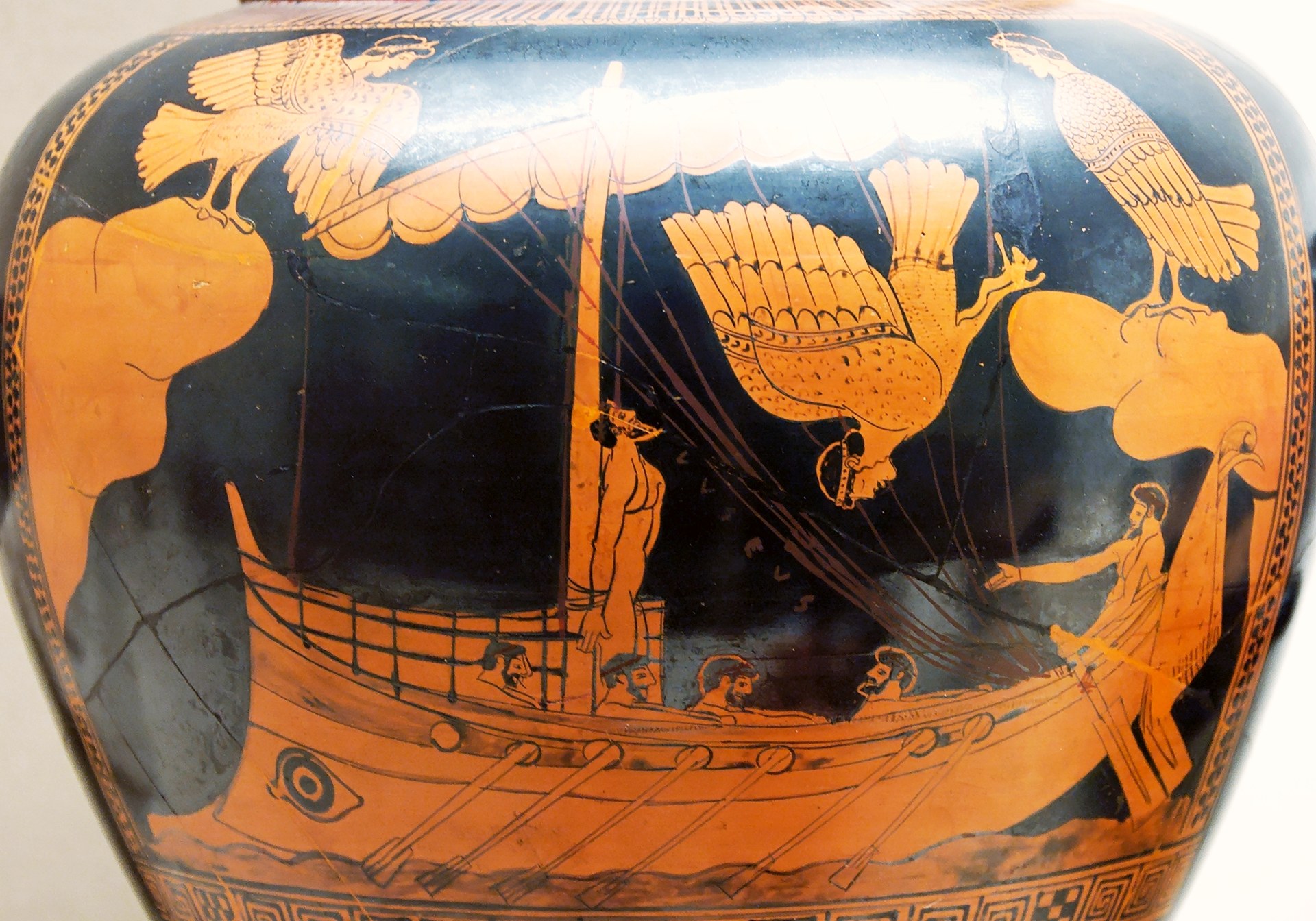 Odysseus and the Sirens red-figure stamnos British Museum Siren Painter 480-470 BCE